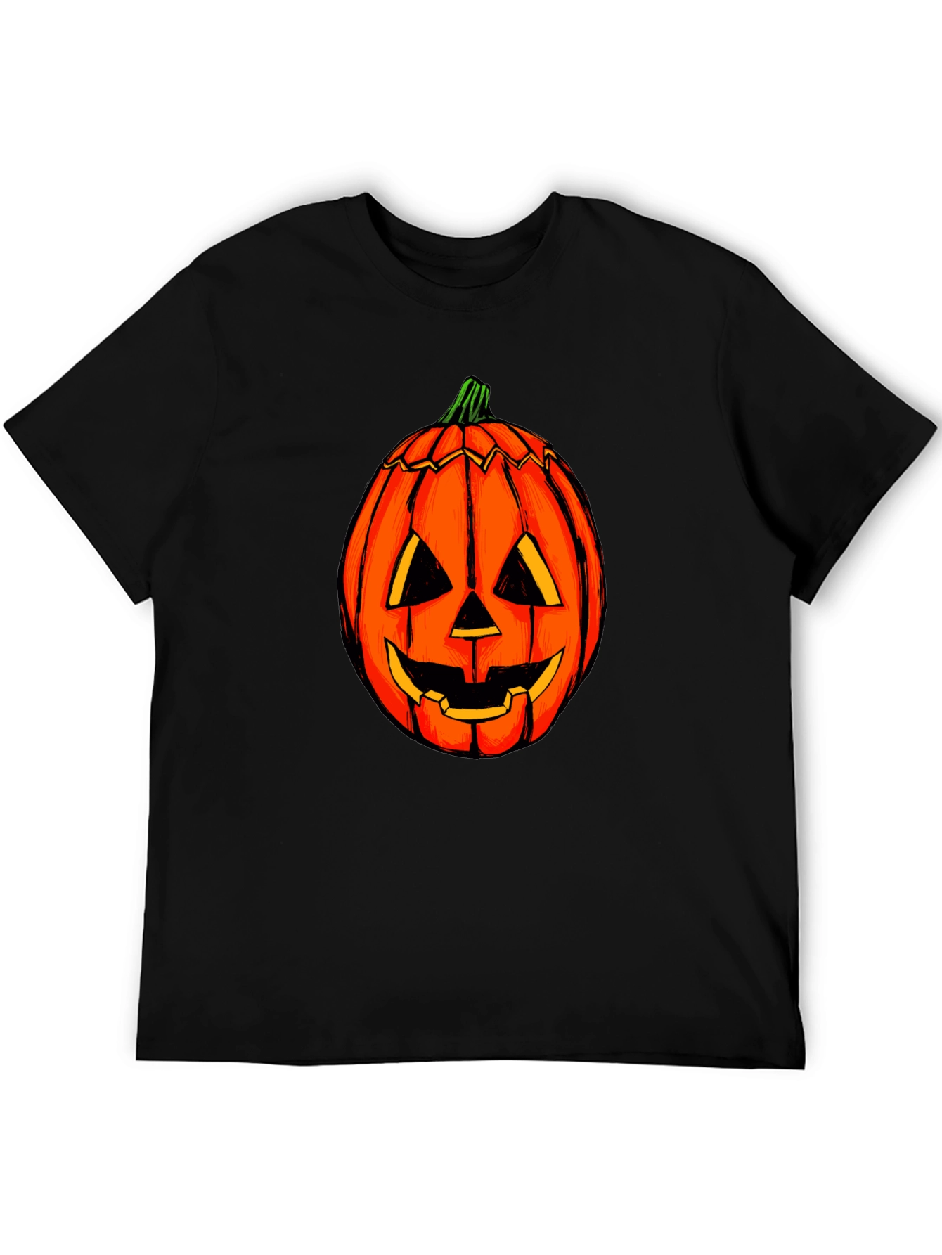 Halloween Pumpkin Graphic Tee - Black