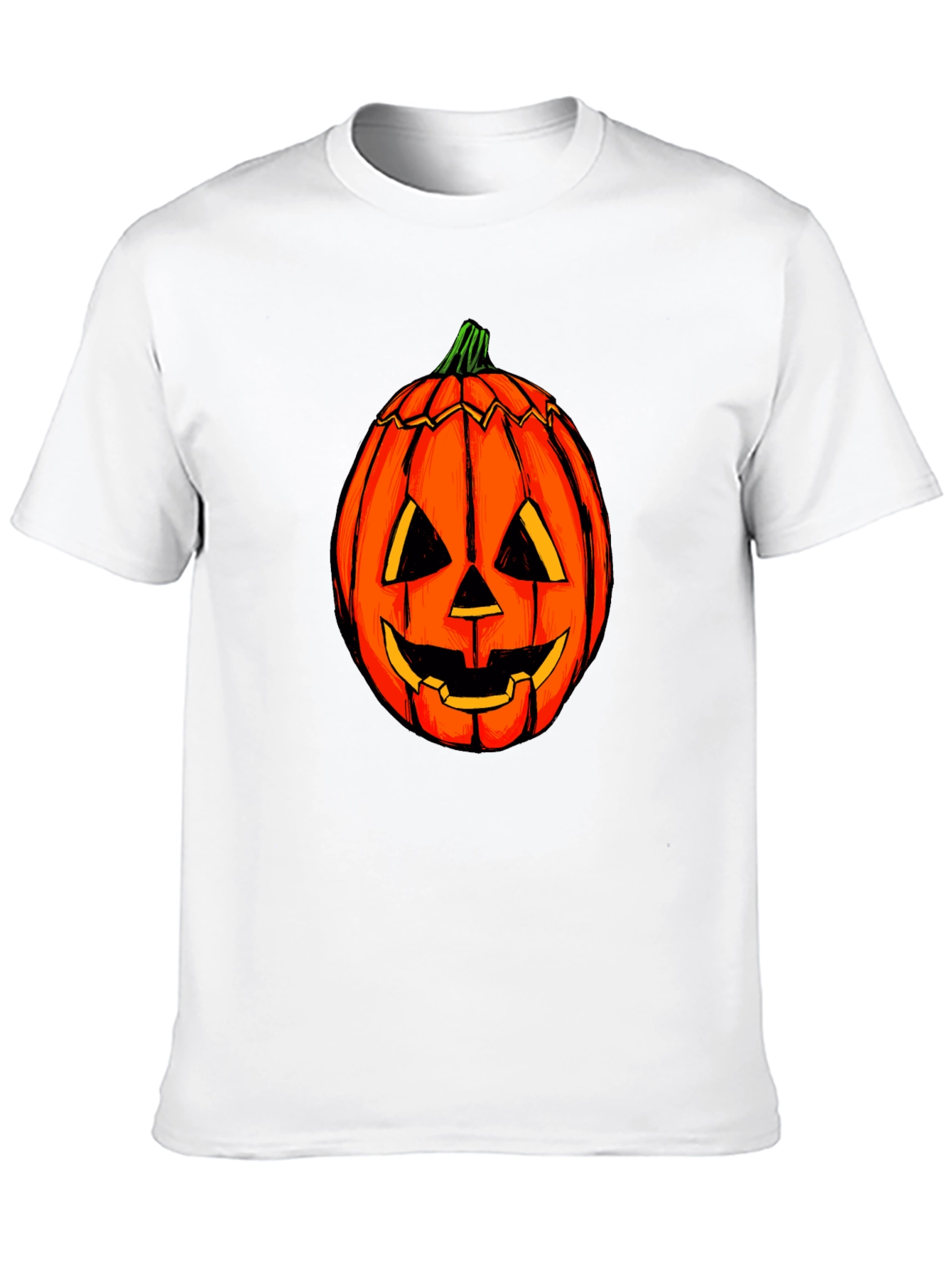 Halloween Pumpkin Graphic Tee - Black