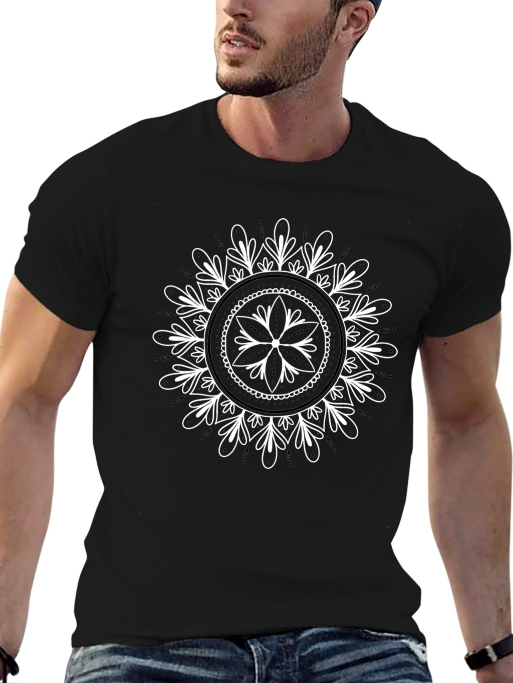 Black Mandala Graphic Tee - Stylish & Unique