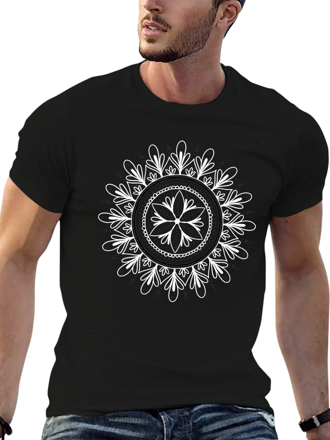 Black Mandala Graphic Tee - Stylish & Unique