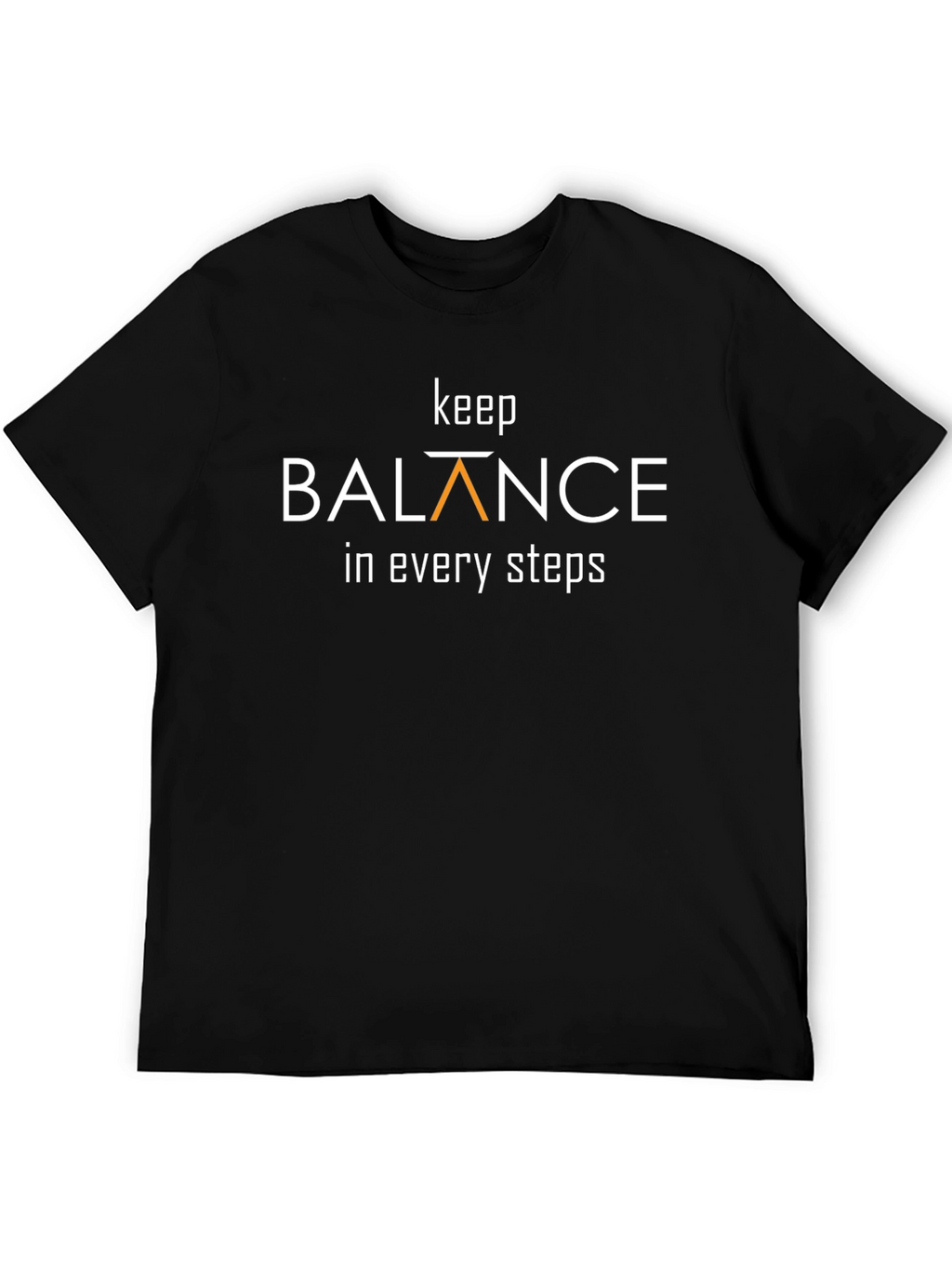Keep Balance T-Shirt - Black Crew Neck