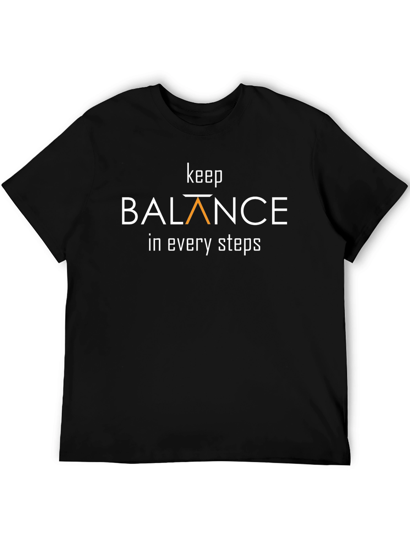 Keep Balance T-Shirt - Black Crew Neck