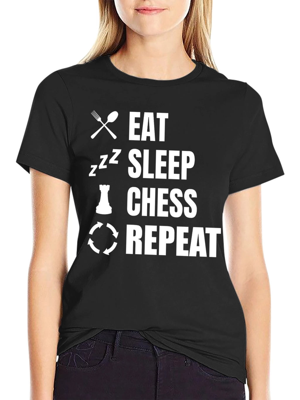 Eat Sleep Chess Repeat Graphic Tee