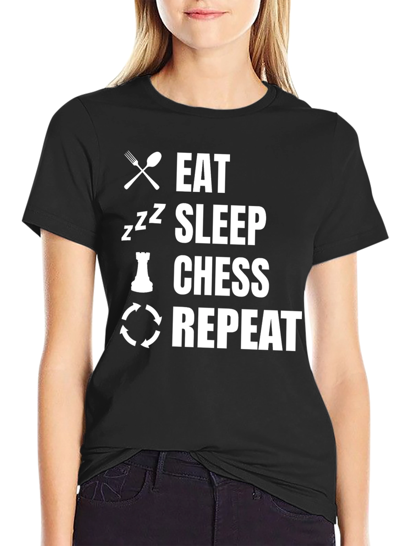 Eat Sleep Chess Repeat Graphic Tee