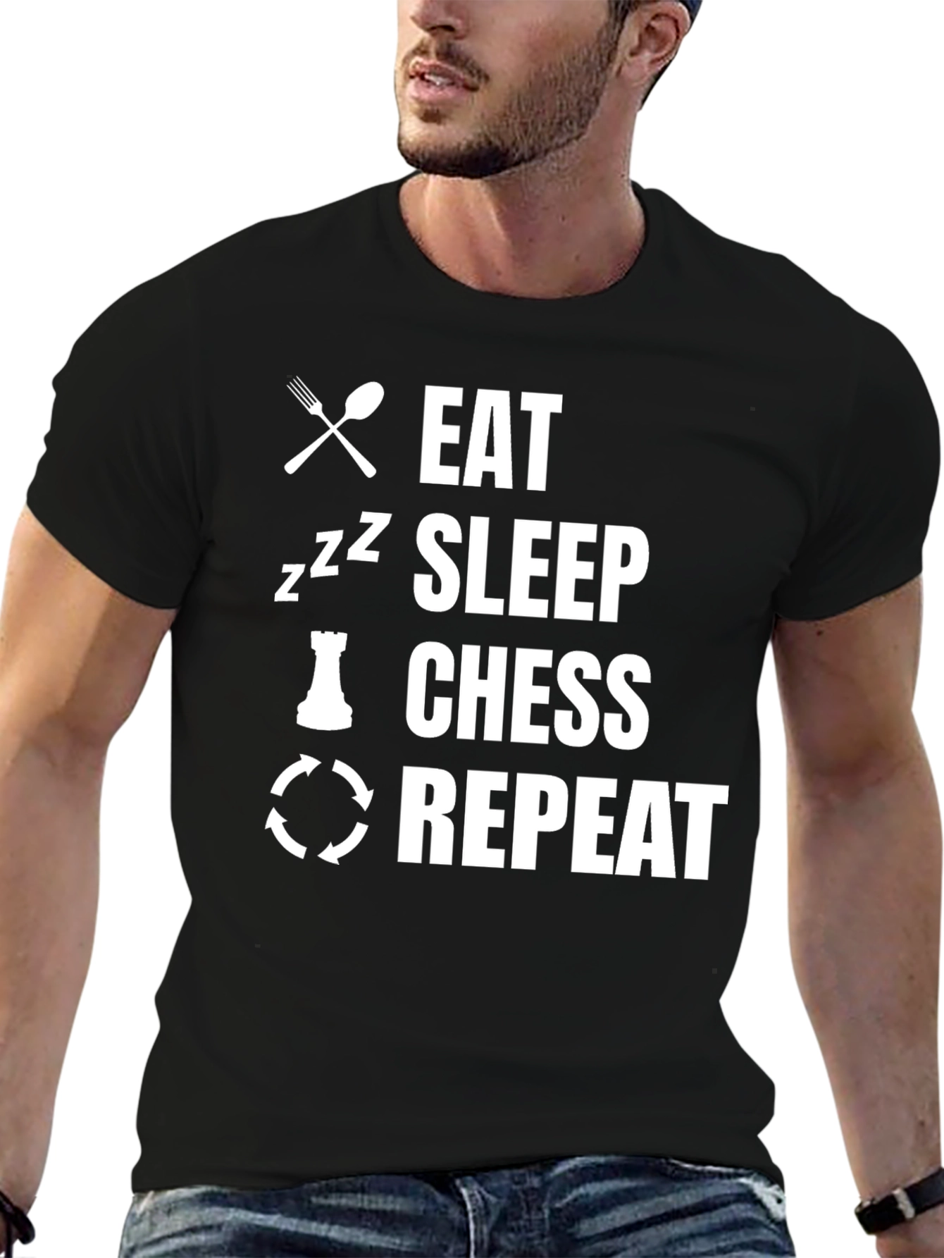 Eat Sleep Chess Repeat Graphic Tee