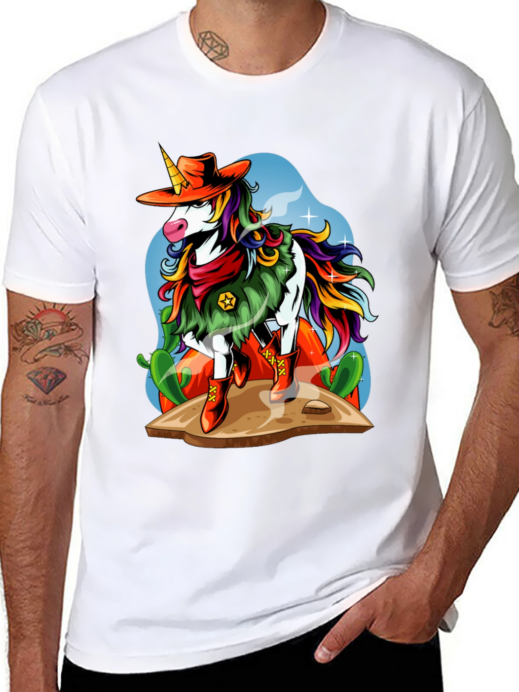 Cowboy Unicorn Graphic T-Shirt