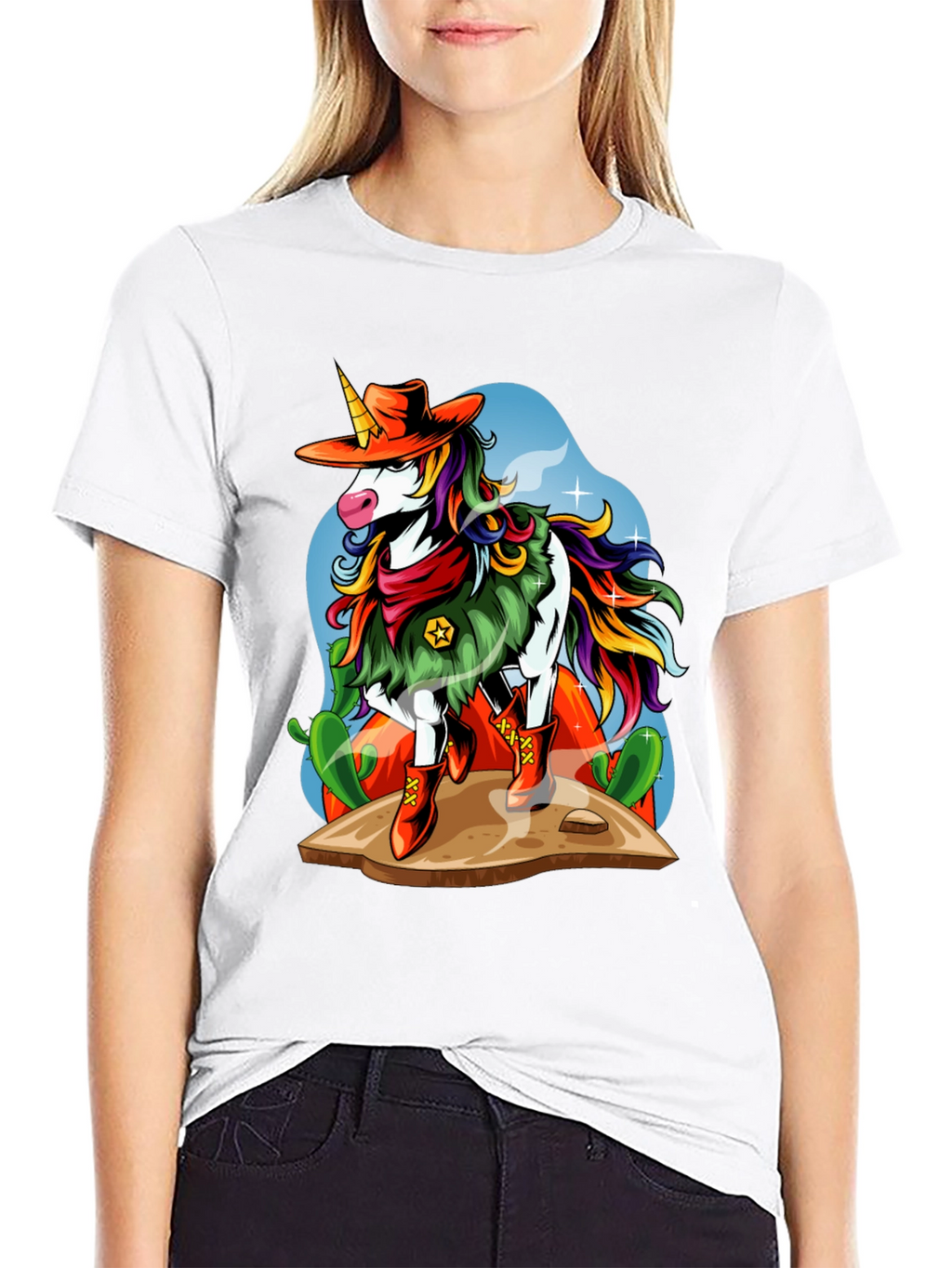 Cowboy Unicorn Graphic T-Shirt
