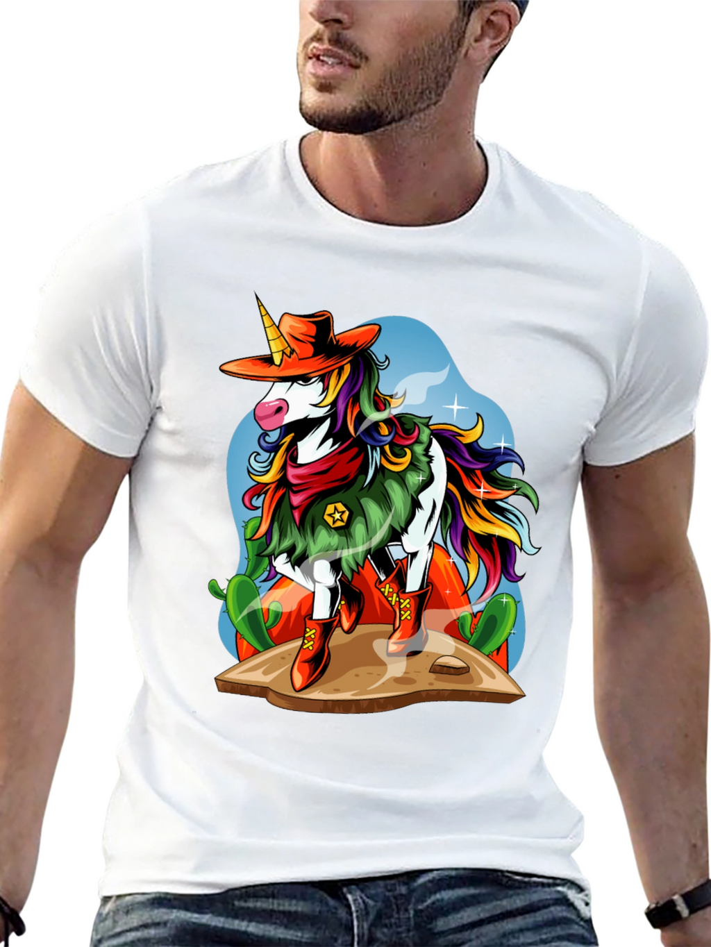 Cowboy Unicorn Graphic T-Shirt