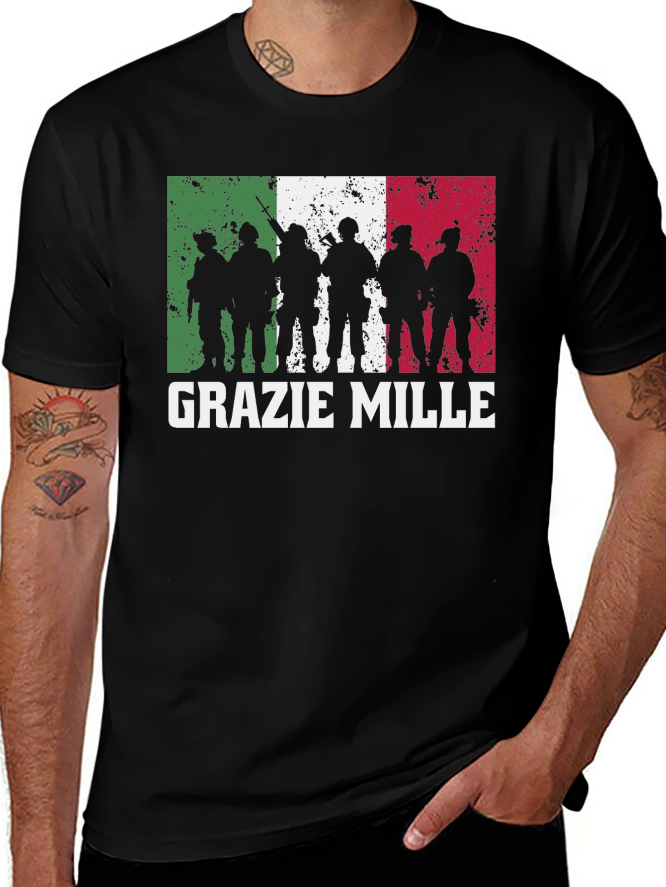 Grazie Mille Italian Flag T-Shirt