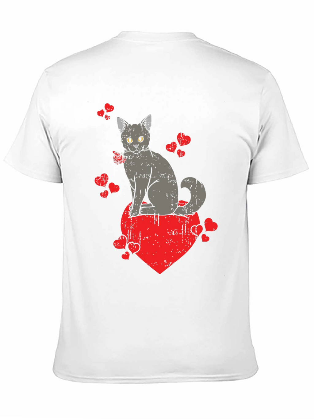 Cat Heart Valentines Day Graphic T-Shirt