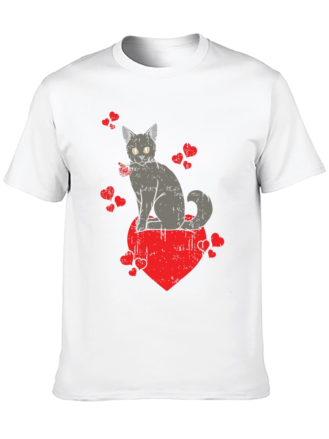 Cat Heart Valentines Day Graphic T-Shirt