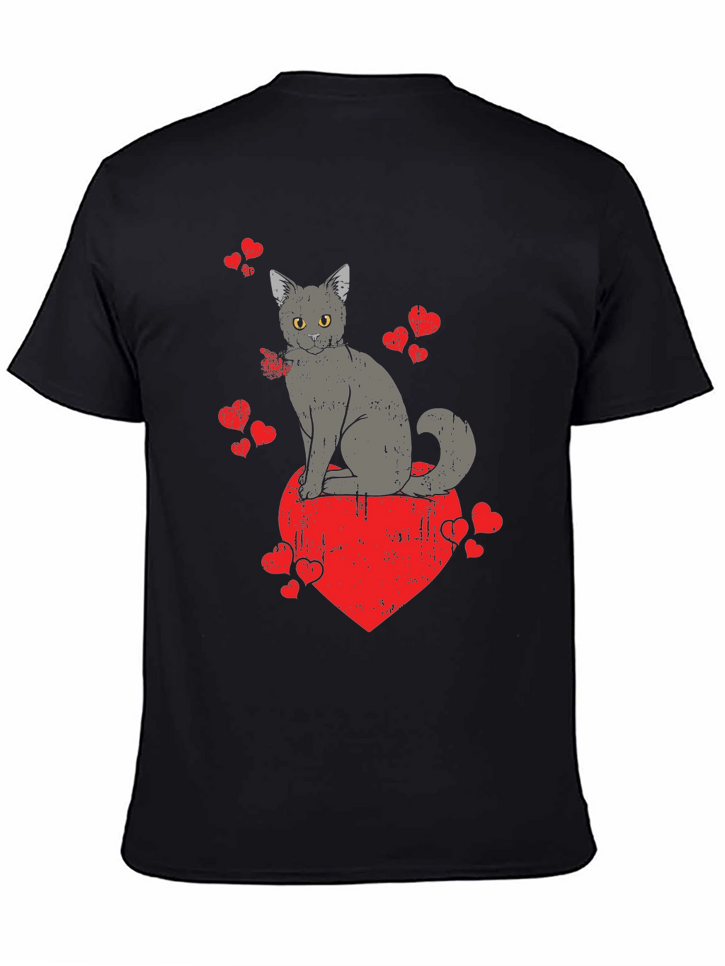 Cat Heart Valentines Day Graphic T-Shirt