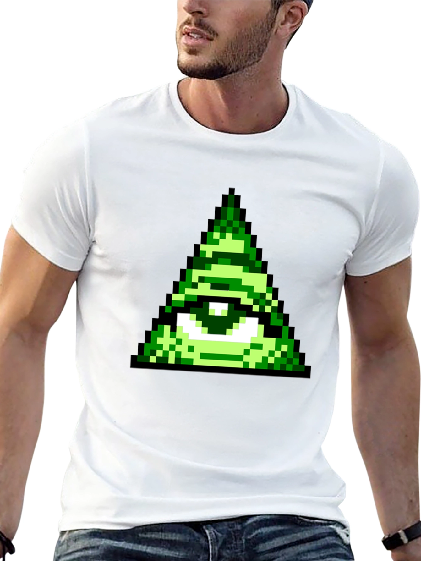 Pixelated All-Seeing Eye Graphic Tee
