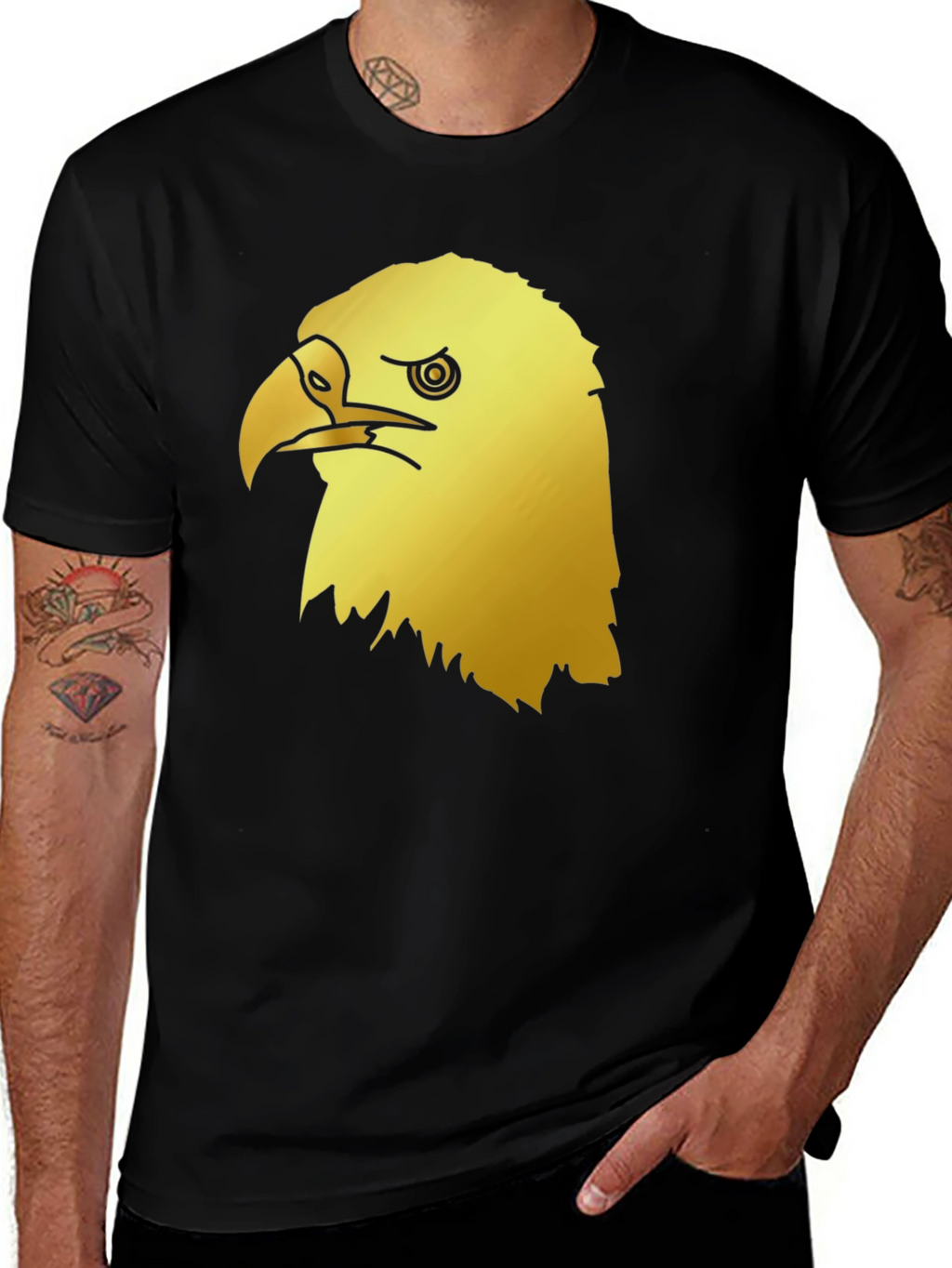Cool Eagle Graphic Tee - Mens Black T-Shirt