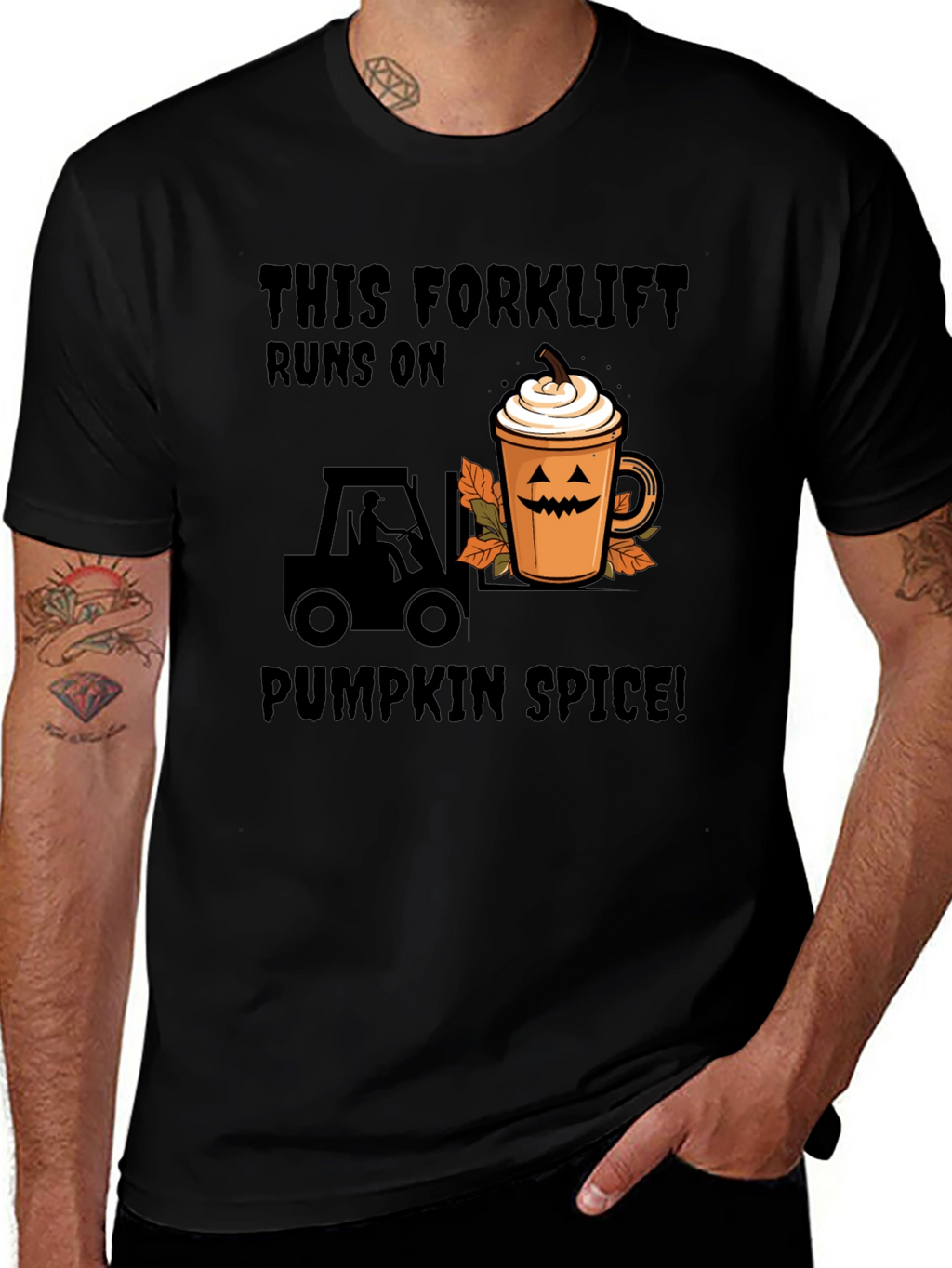 Pumpkin Spice Forklift T-Shirt - Fall Apparel