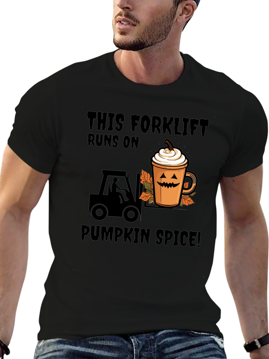 Pumpkin Spice Forklift T-Shirt - Fall Apparel