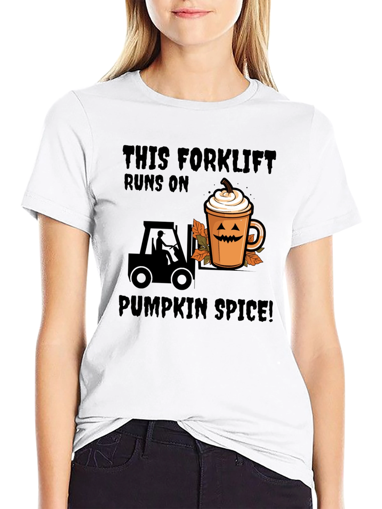 Pumpkin Spice Forklift T-Shirt - Fall Apparel