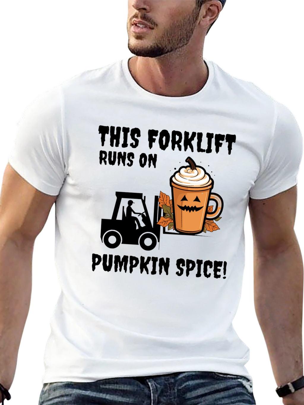 Pumpkin Spice Forklift T-Shirt - Fall Apparel