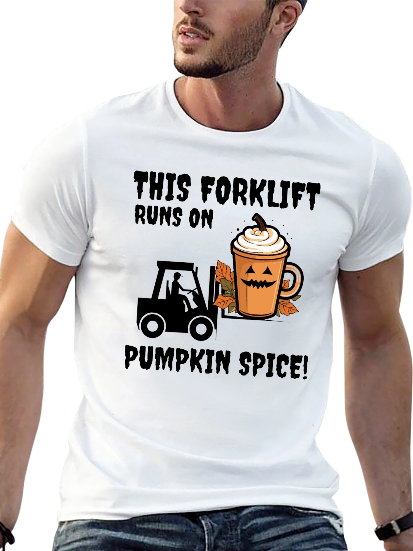 Pumpkin Spice Forklift T-Shirt - Fall Apparel