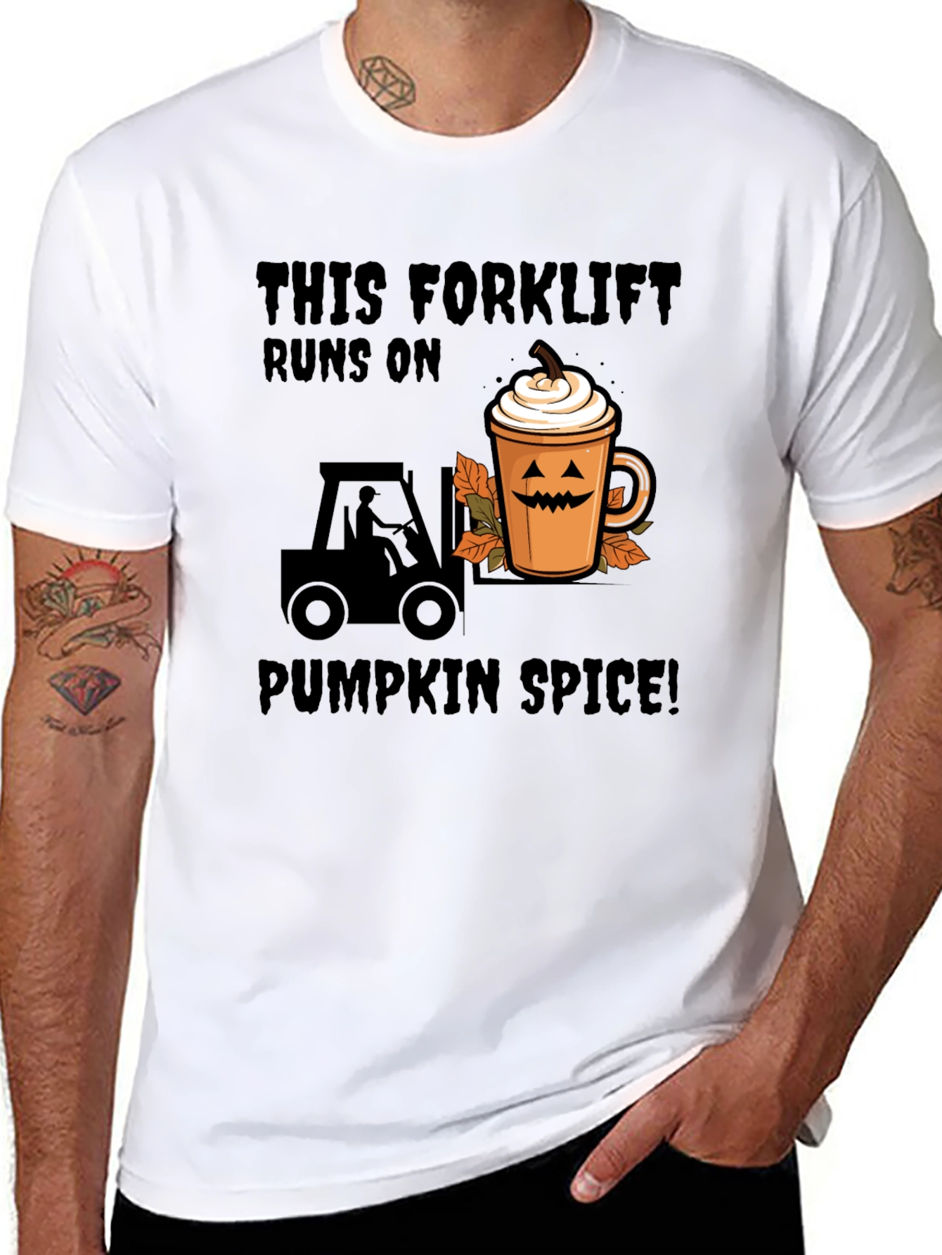 Pumpkin Spice Forklift T-Shirt - Fall Apparel