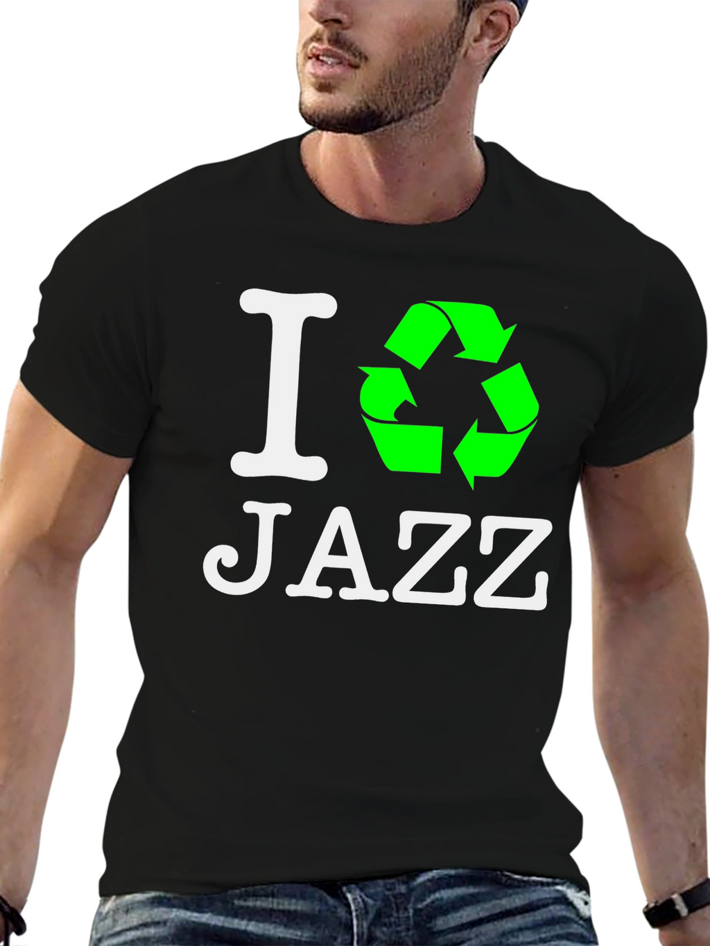 I Recycle Jazz T-Shirt - Eco-Friendly Music Lover Tee