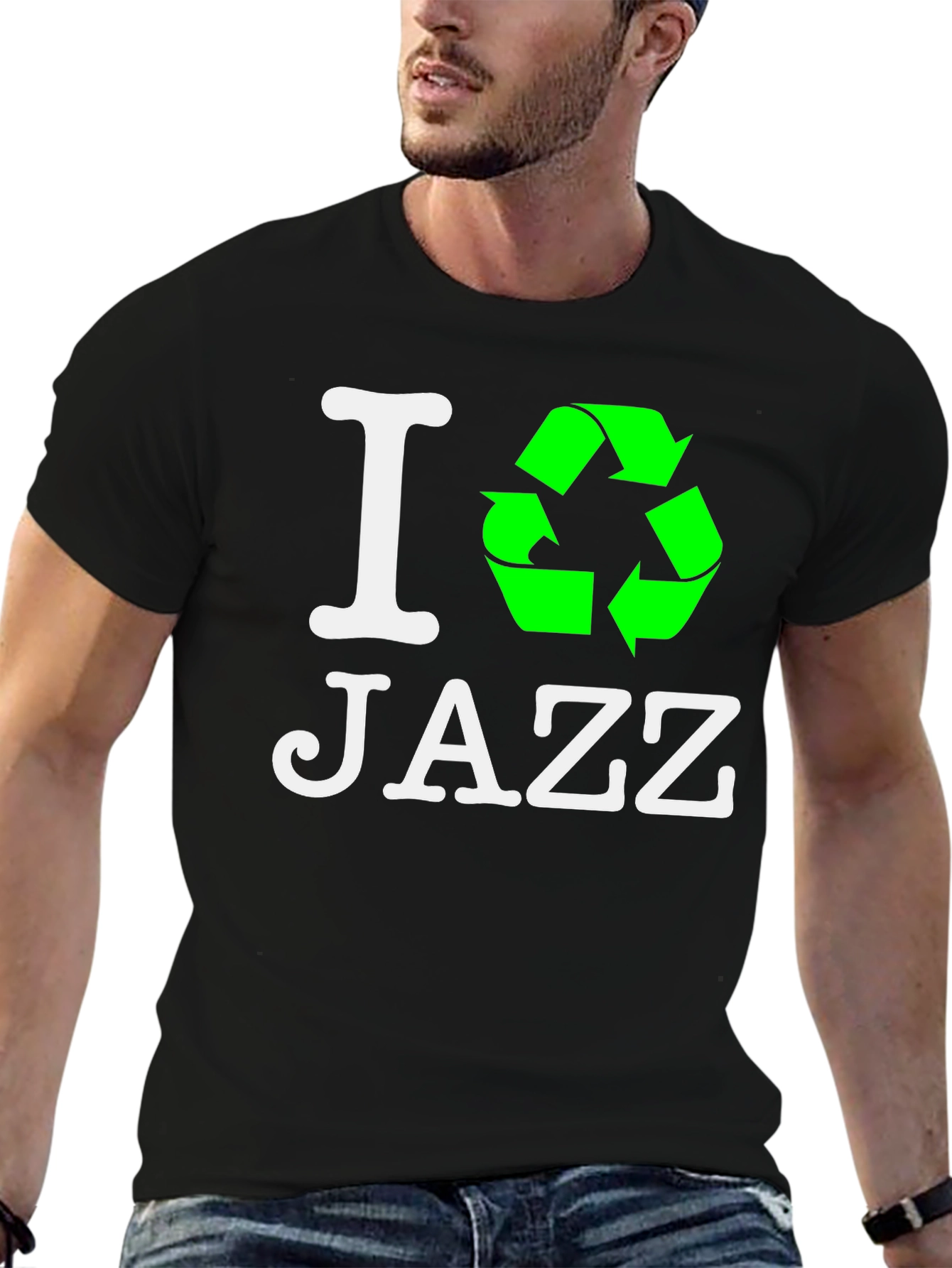 I Recycle Jazz T-Shirt - Eco-Friendly Music Lover Tee