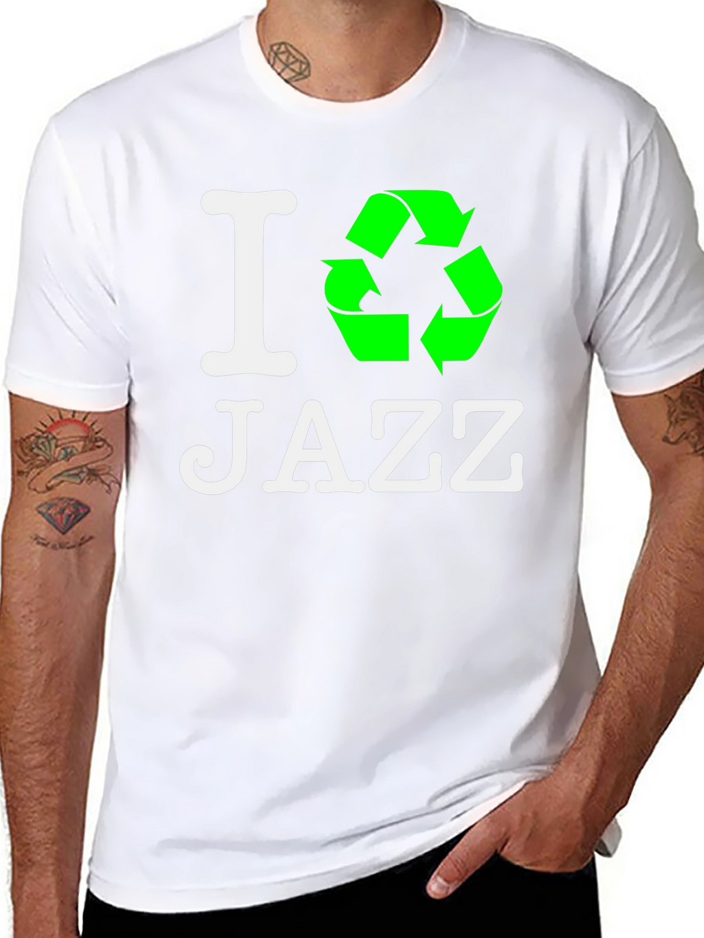 I Recycle Jazz T-Shirt - Eco-Friendly Music Lover Tee