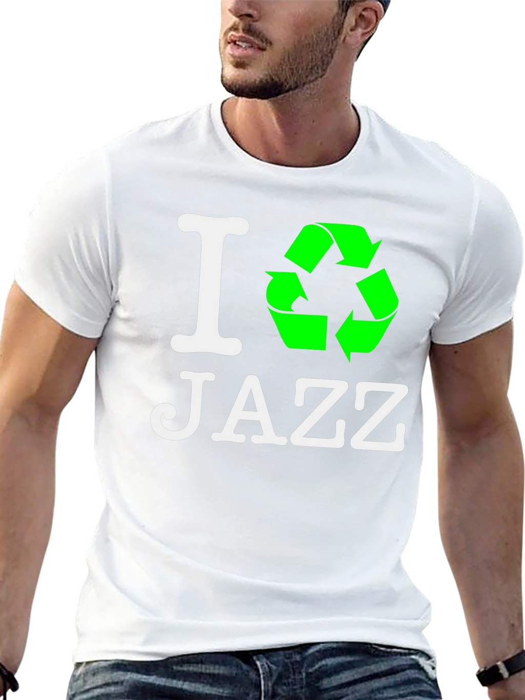 I Recycle Jazz T-Shirt - Eco-Friendly Music Lover Tee