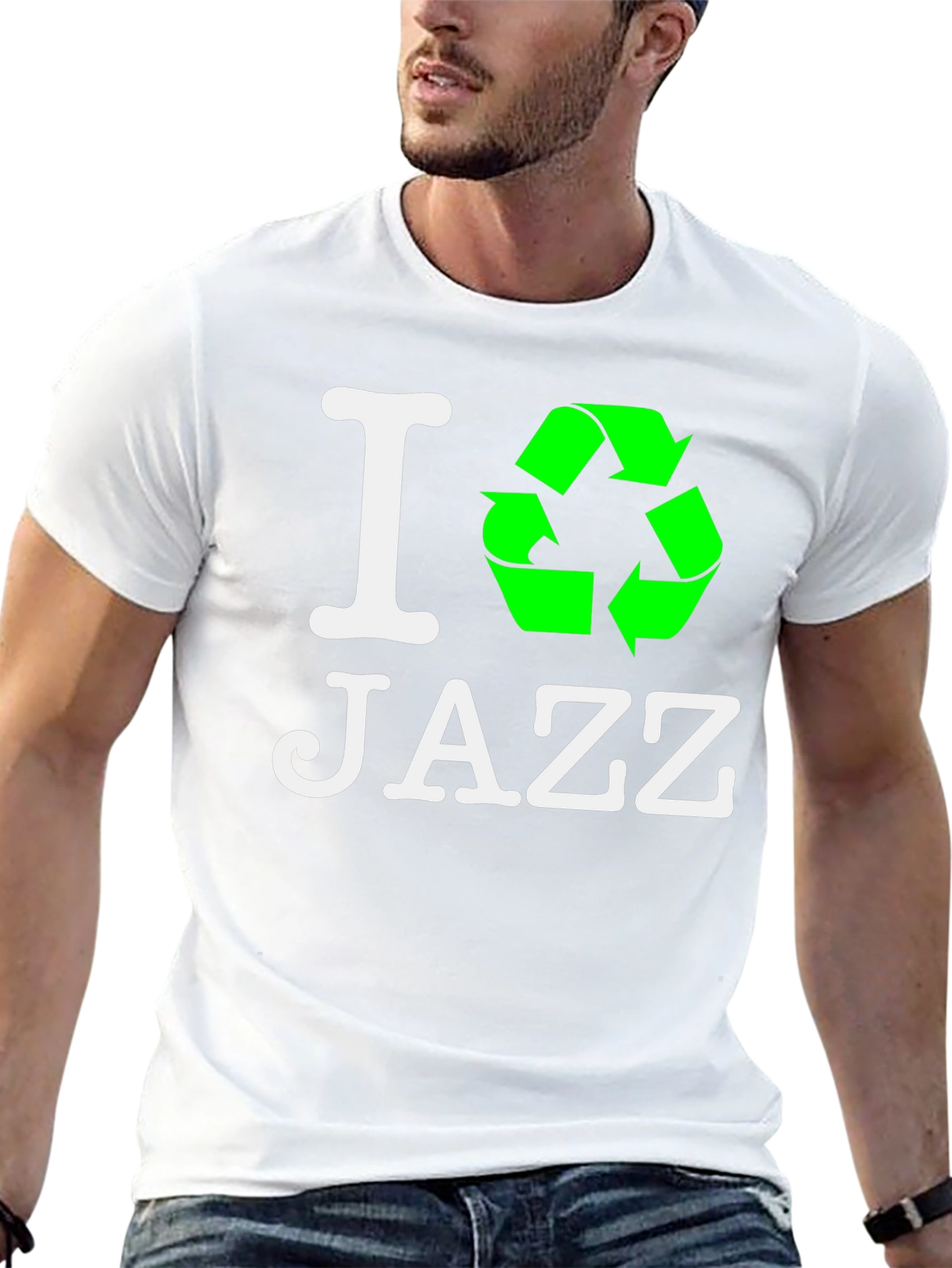 I Recycle Jazz T-Shirt - Eco-Friendly Music Lover Tee