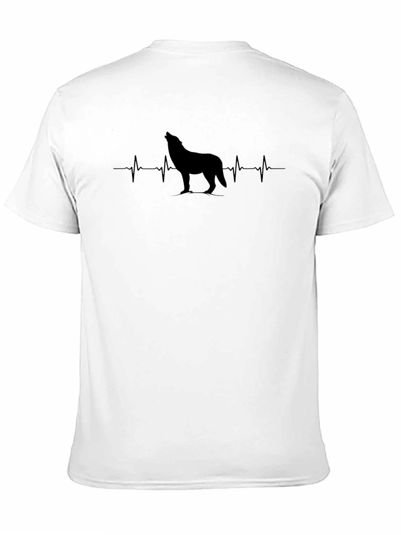 Wolf Heartbeat T-Shirt - Mens Black Graphic Tee