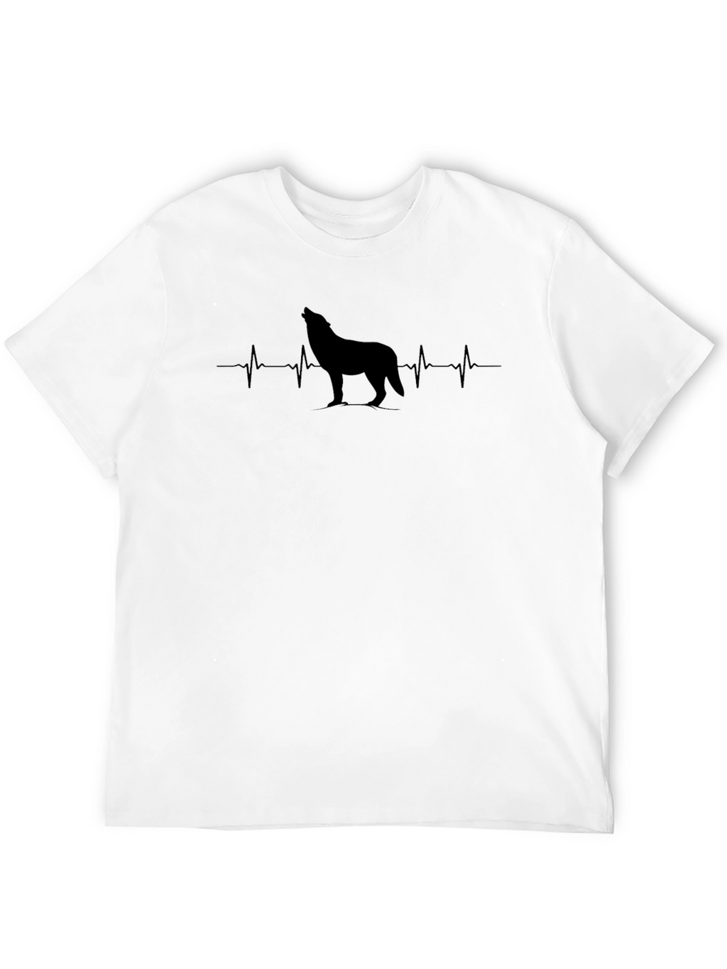 Wolf Heartbeat T-Shirt - Mens Black Graphic Tee
