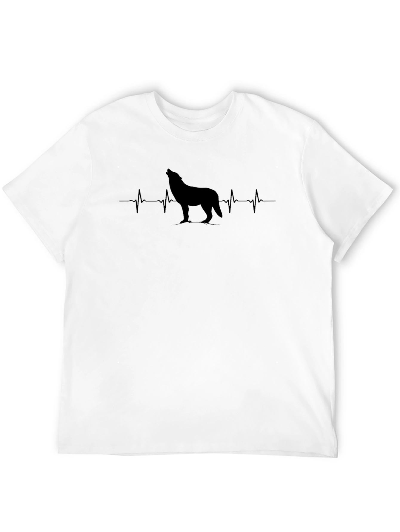 Wolf Heartbeat T-Shirt - Mens Black Graphic Tee