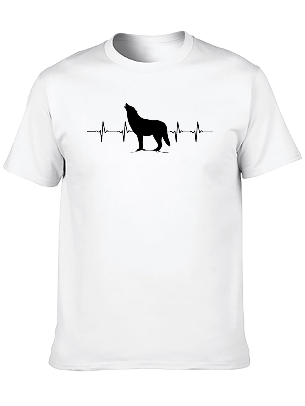 Wolf Heartbeat T-Shirt - Mens Black Graphic Tee