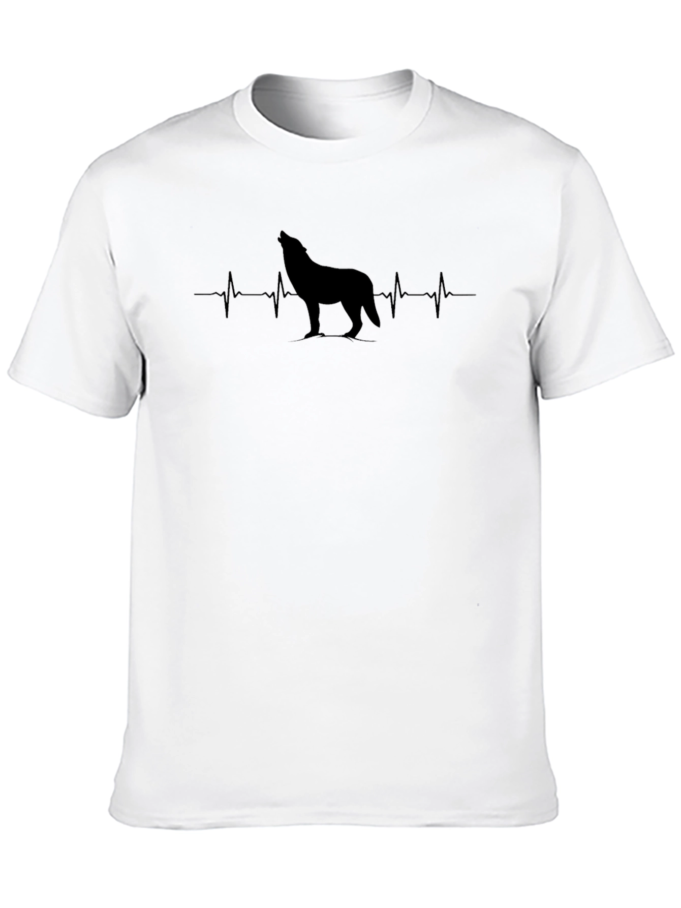 Wolf Heartbeat T-Shirt - Mens Black Graphic Tee