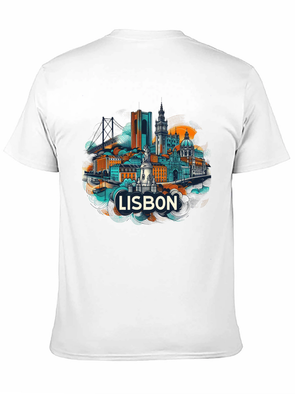 Lisbon Cityscape Graphic T-Shirt