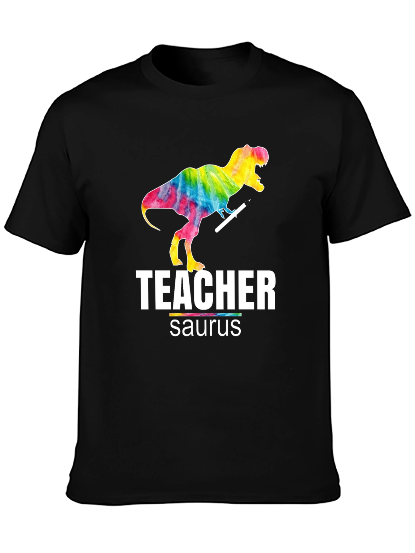 Teacher Saurus T-Shirt - Colorful Dinosaur Design