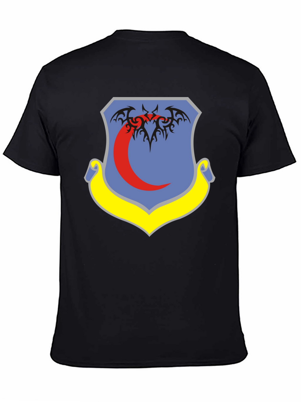 Black T-Shirt with Emblem Design