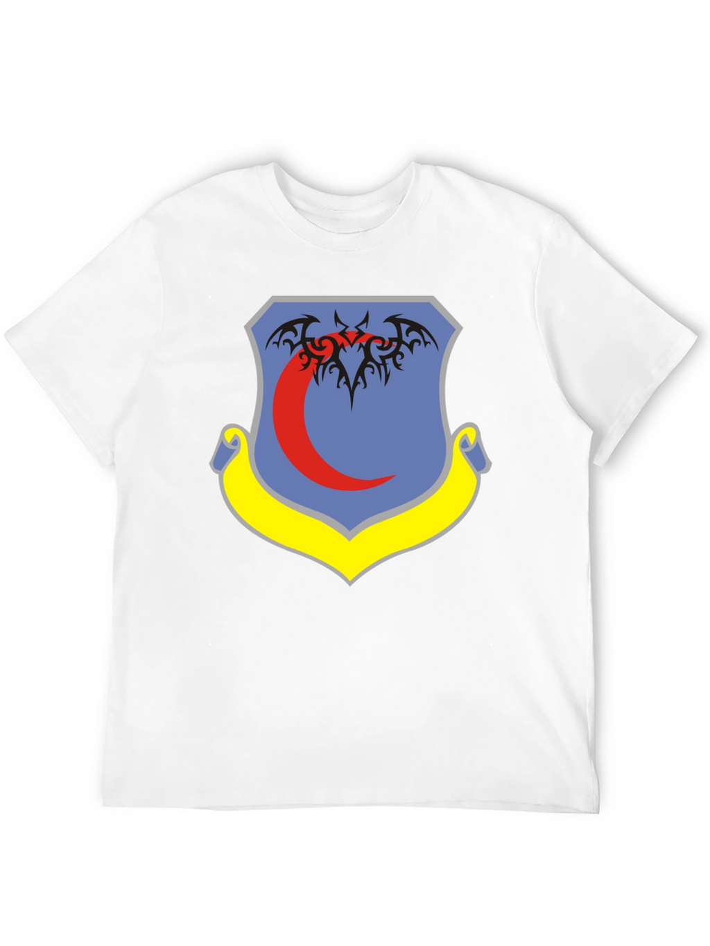 Black T-Shirt with Emblem Design