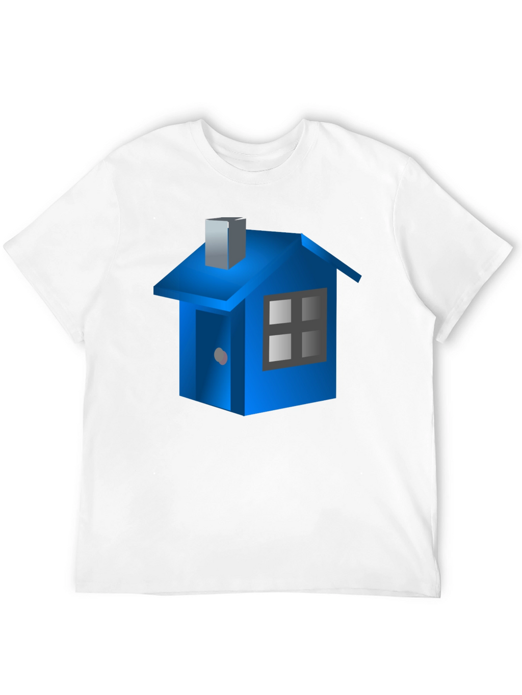 Blue House Graphic Black T-Shirt