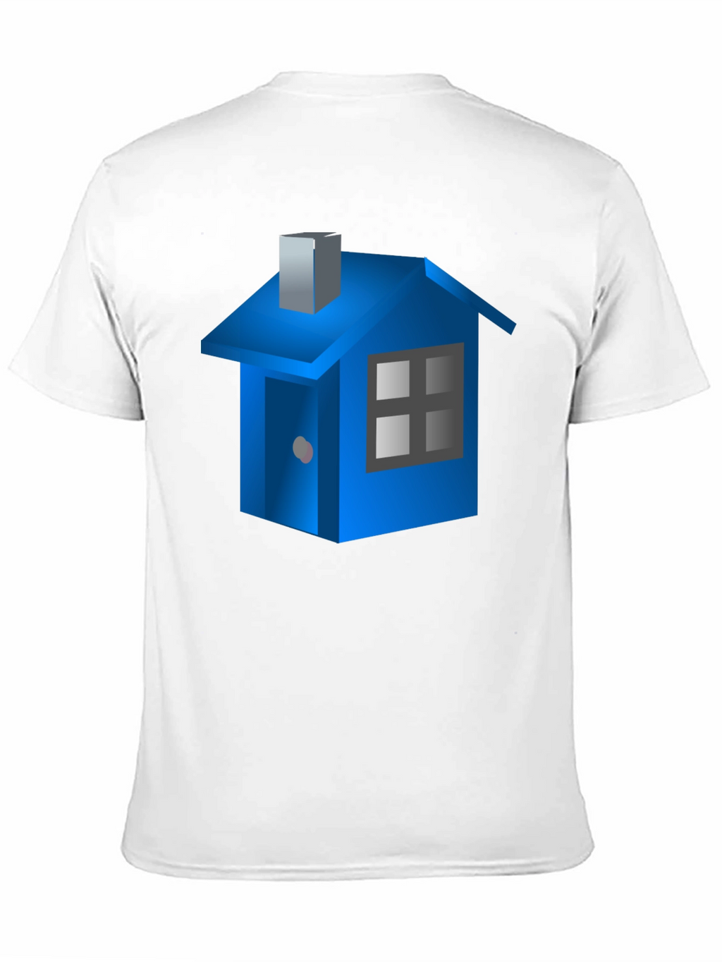 Blue House Graphic Black T-Shirt