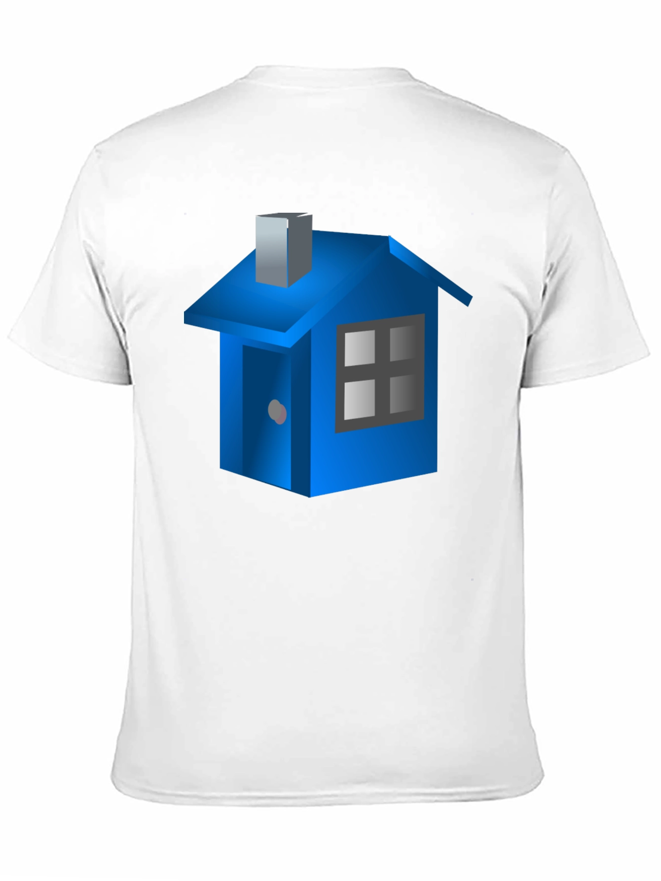 Blue House Graphic Black T-Shirt