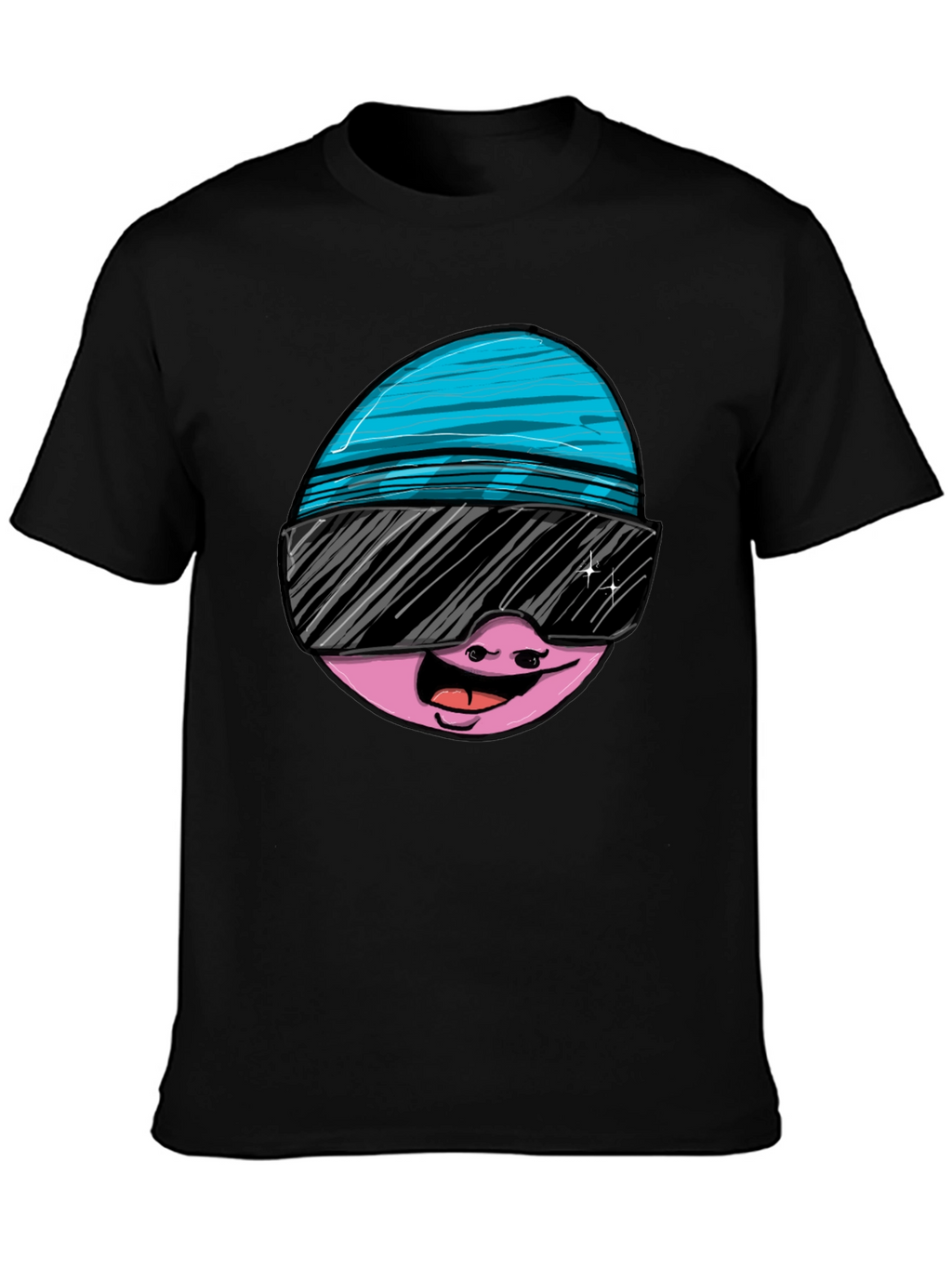 Cool Egg Graphic Tee - Black Cotton T-Shirt