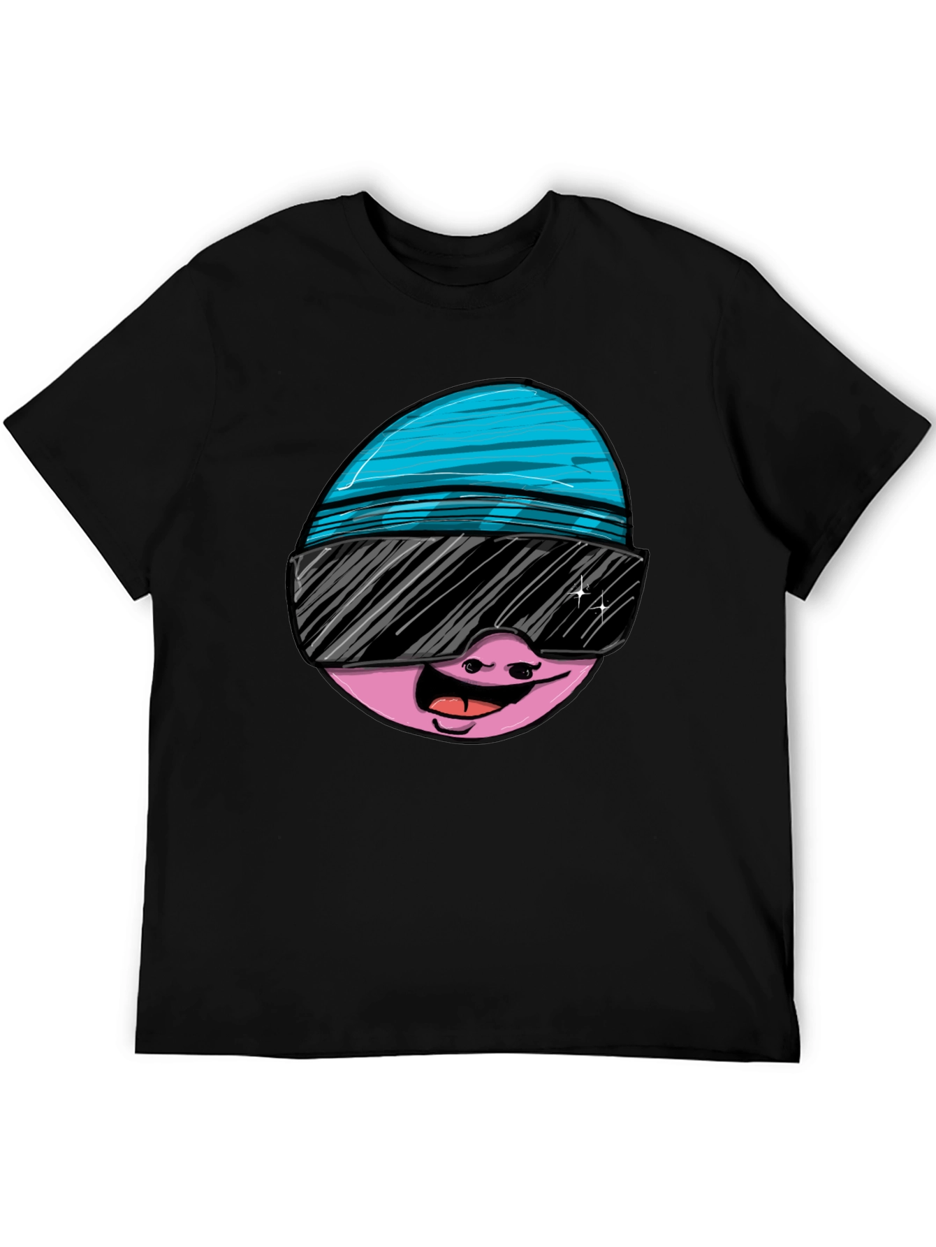 Cool Egg Graphic Tee - Black Cotton T-Shirt