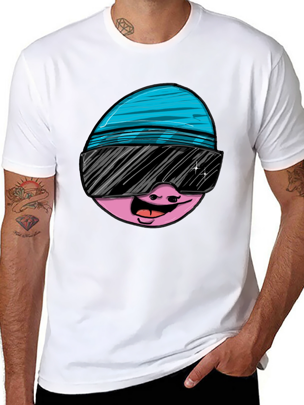 Cool Egg Graphic Tee - Black Cotton T-Shirt