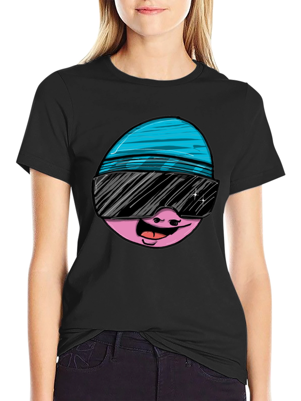 Cool Egg Graphic Tee - Black Cotton T-Shirt