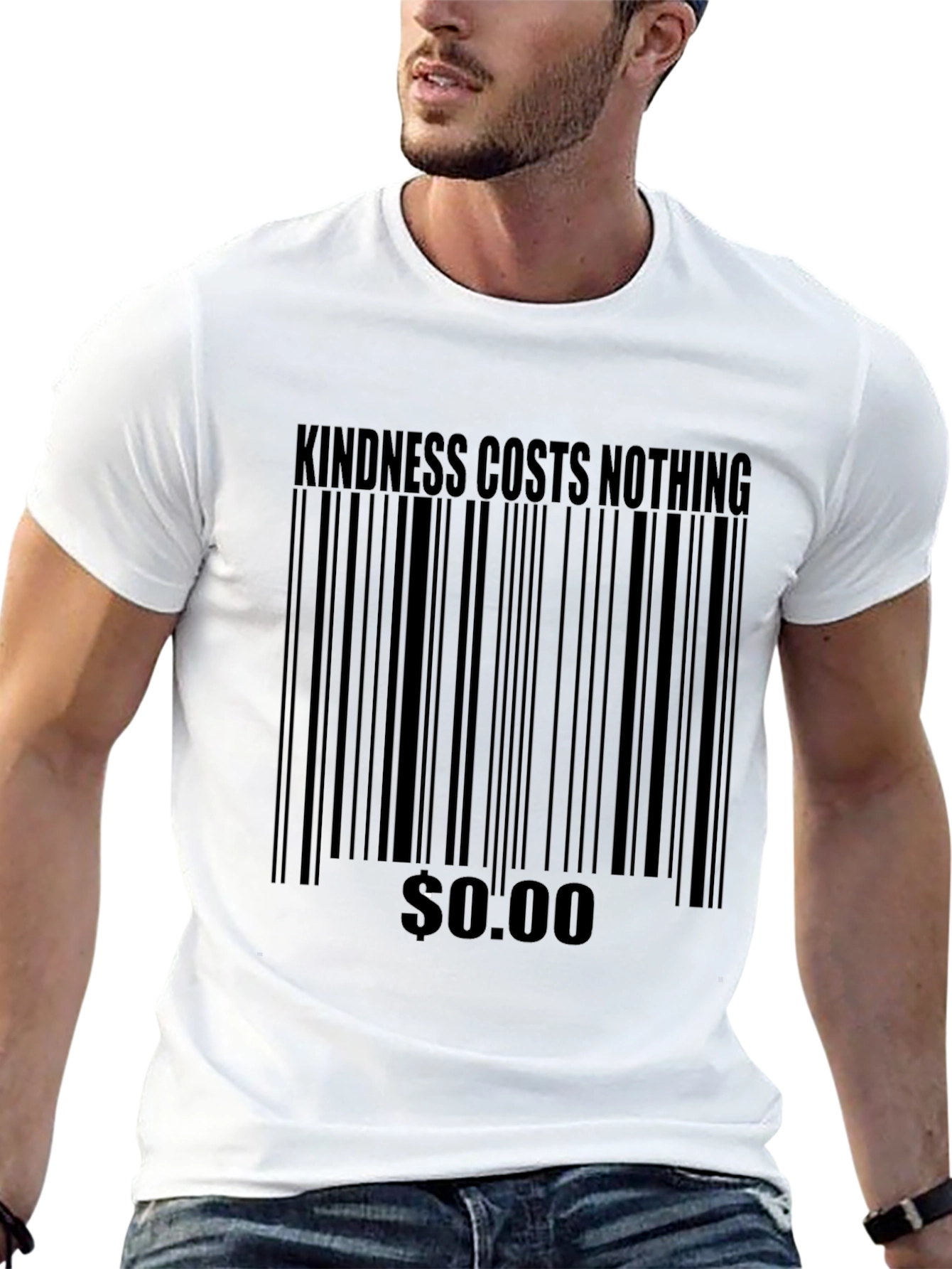 Kindness Costs Nothing Barcode Tee
