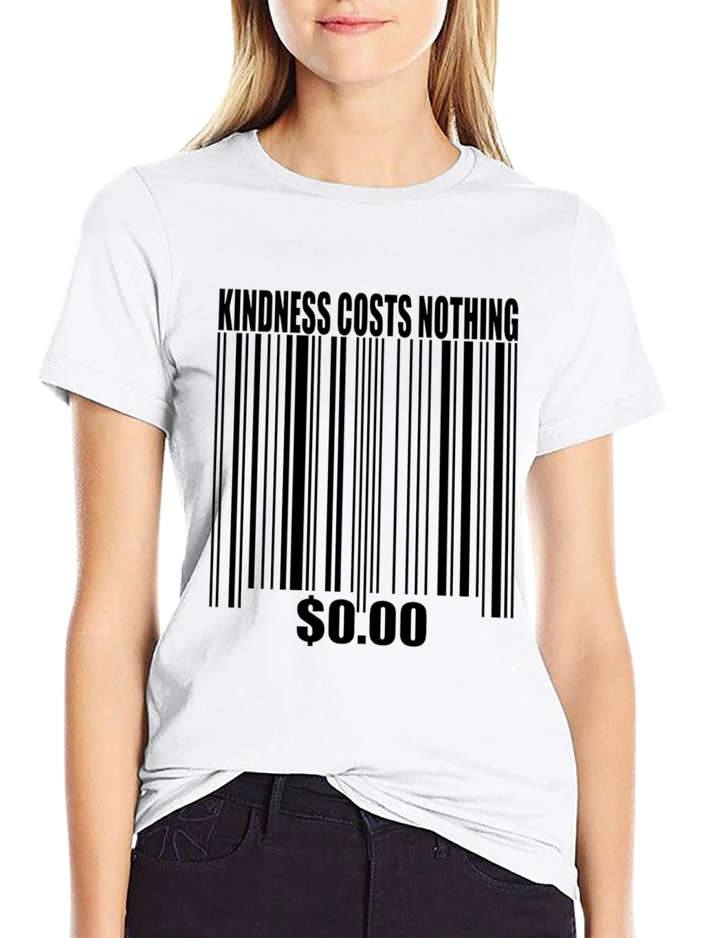 Kindness Costs Nothing Barcode Tee