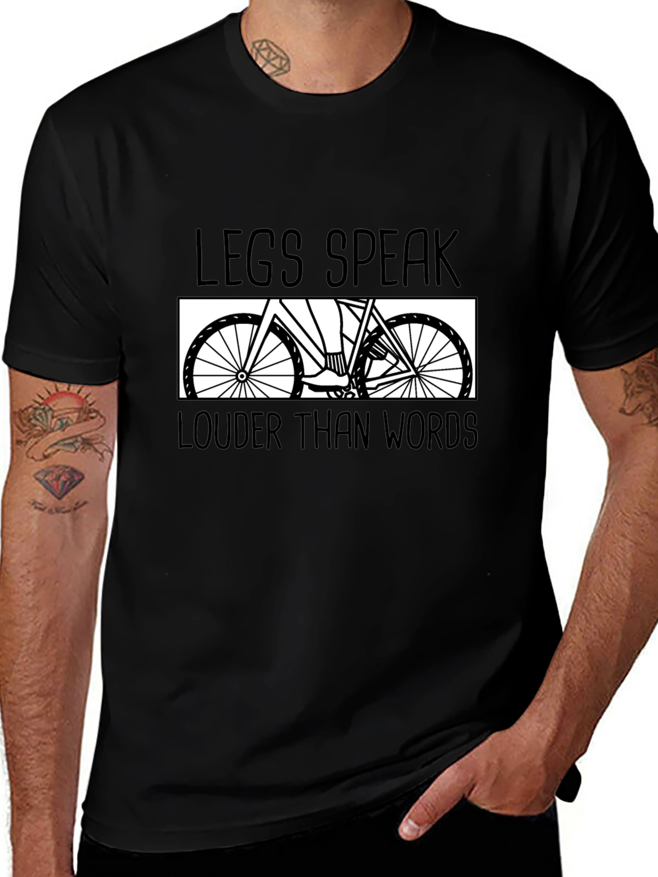 Legs Speak Louder Than Words T-Shirt - Cycling Tee