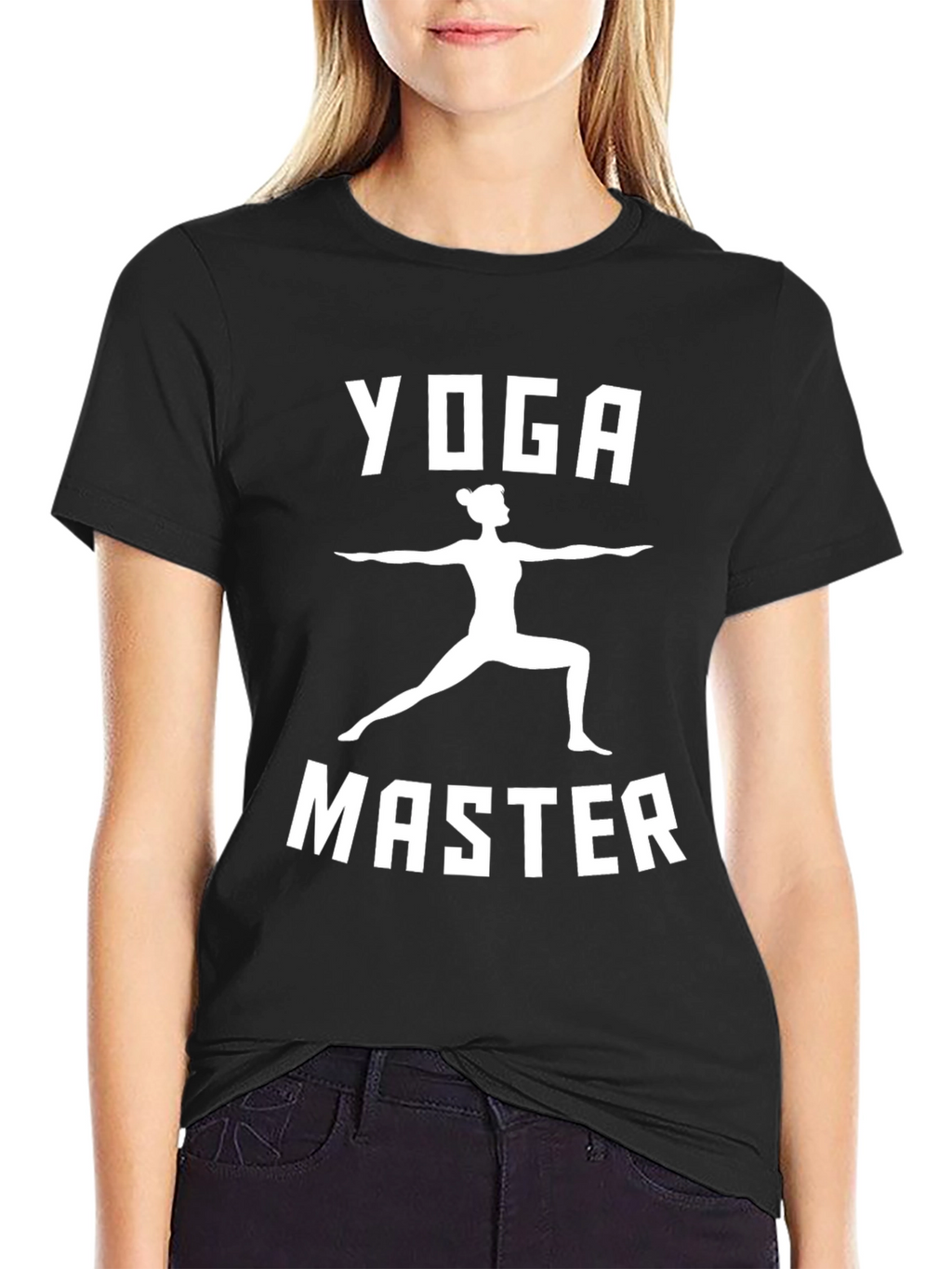 Yoga Master Graphic Tee - Black Cotton Shirt