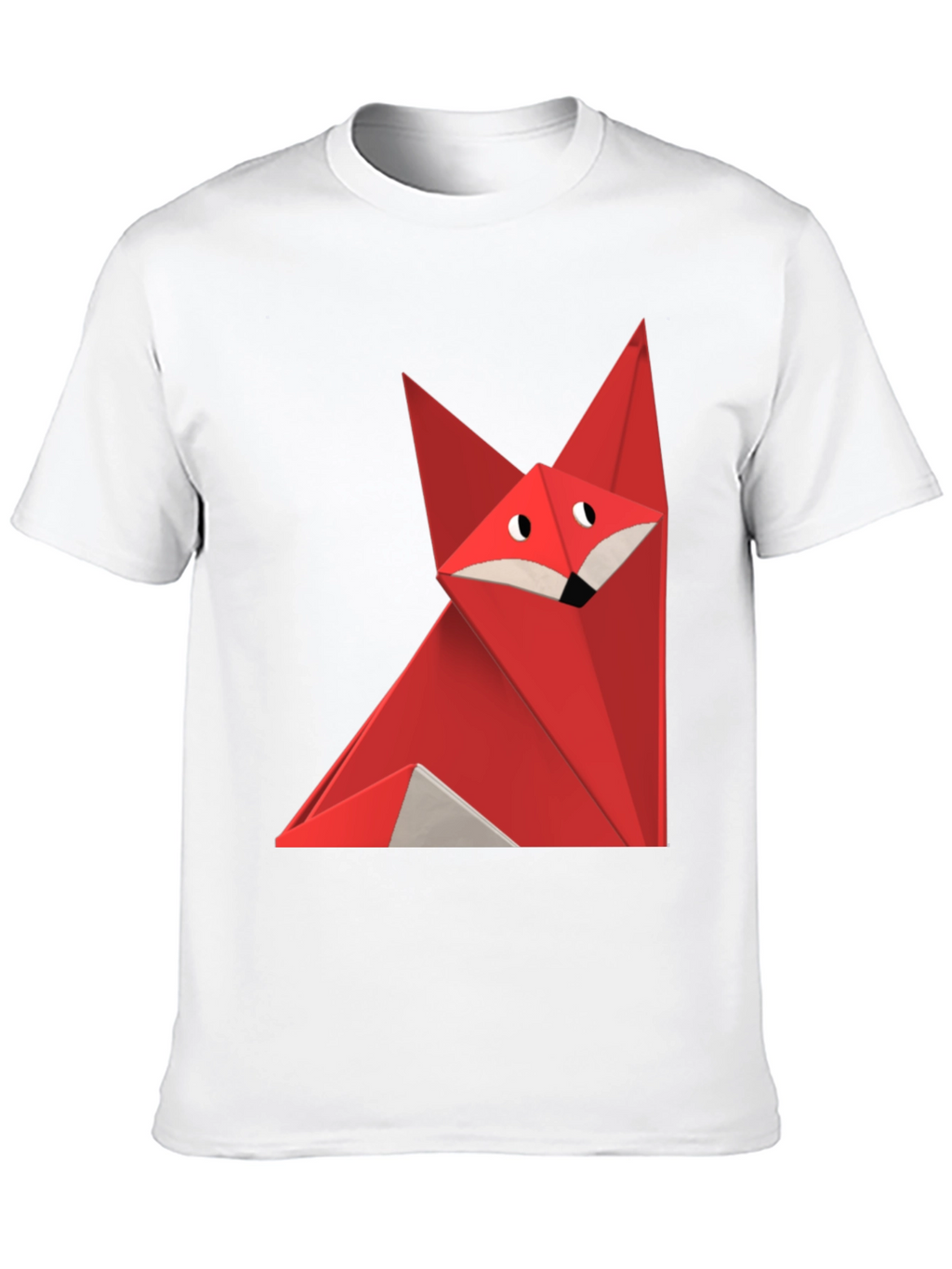 Geometric Fox Graphic Tee - Black